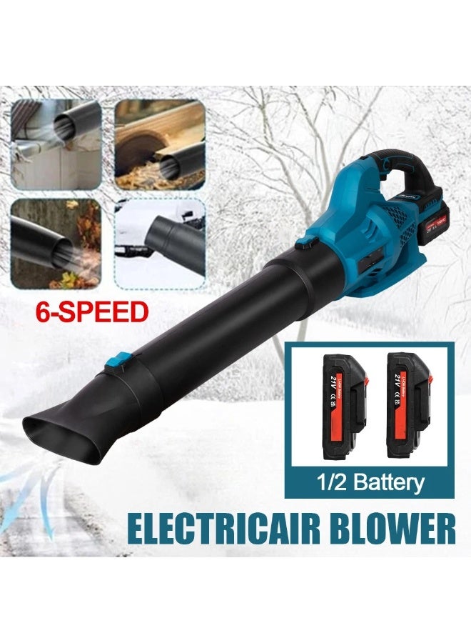 منفاخ أوراق لاسلكي مع 6 سرعات هواء قابلة للتعديل، منفاخ يدوي يعمل ببطارية كهربائية، مزوّد ببطاريتين (2) وشاحن – خفيف الوزن للعناية بالحديقة، الفناء، الشرفة، وتنظيف الأوراق والغبار - Image 2