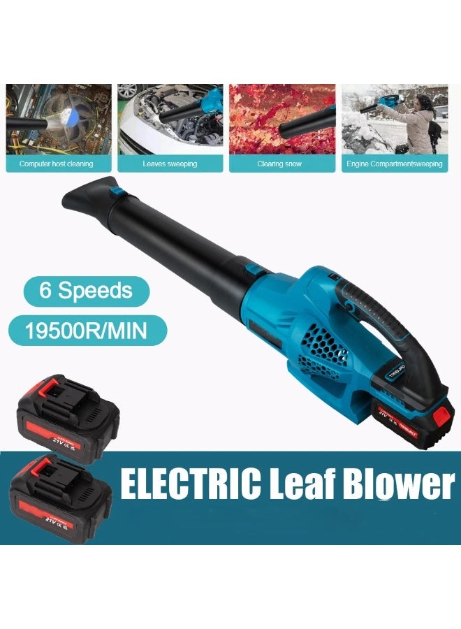 منفاخ أوراق لاسلكي مع 6 سرعات هواء قابلة للتعديل، منفاخ يدوي يعمل ببطارية كهربائية، مزوّد ببطاريتين (2) وشاحن – خفيف الوزن للعناية بالحديقة، الفناء، الشرفة، وتنظيف الأوراق والغبار - Image 3