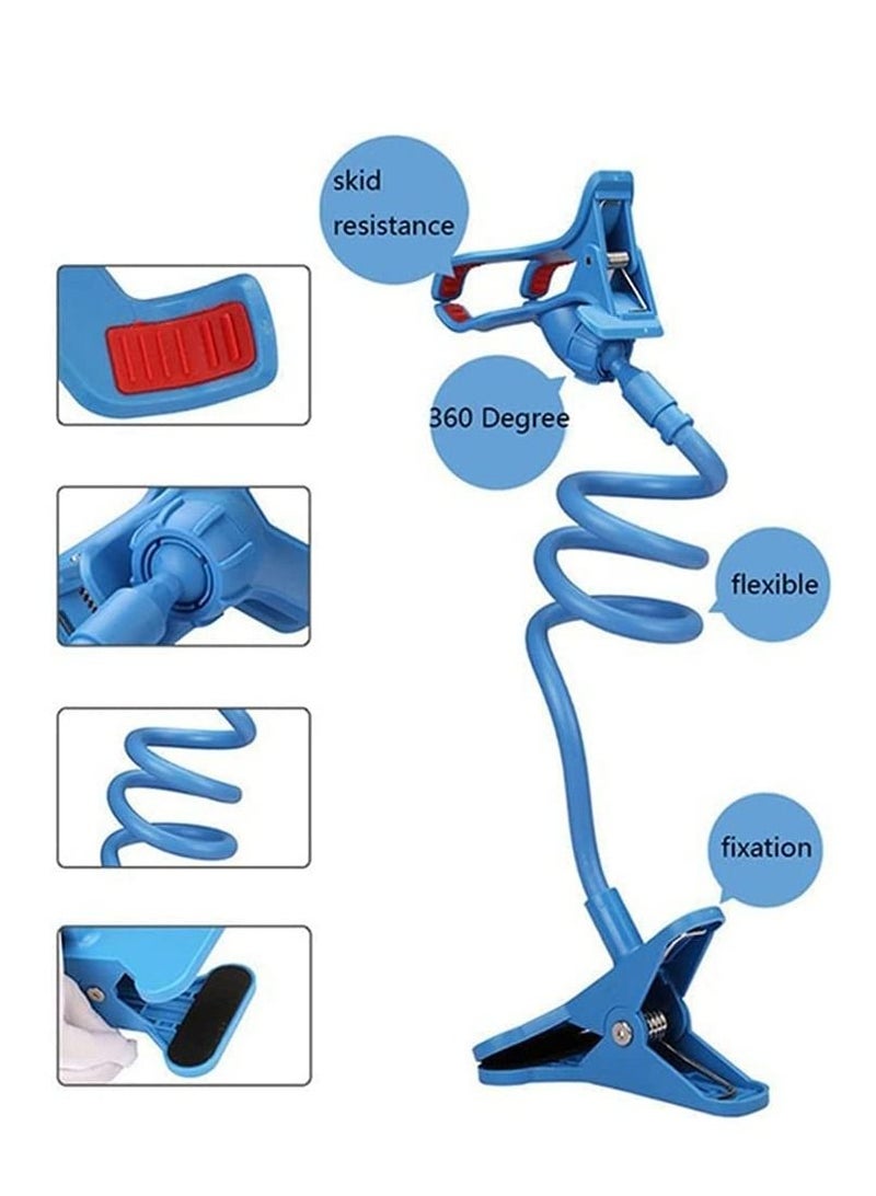 LEDIN Phone Gimbals Bed Car Desktop Lazy Decoration Bracket Phone Holder Mobile Stand For Iphone Samsung Htc All Phone(Blue) - Image 3