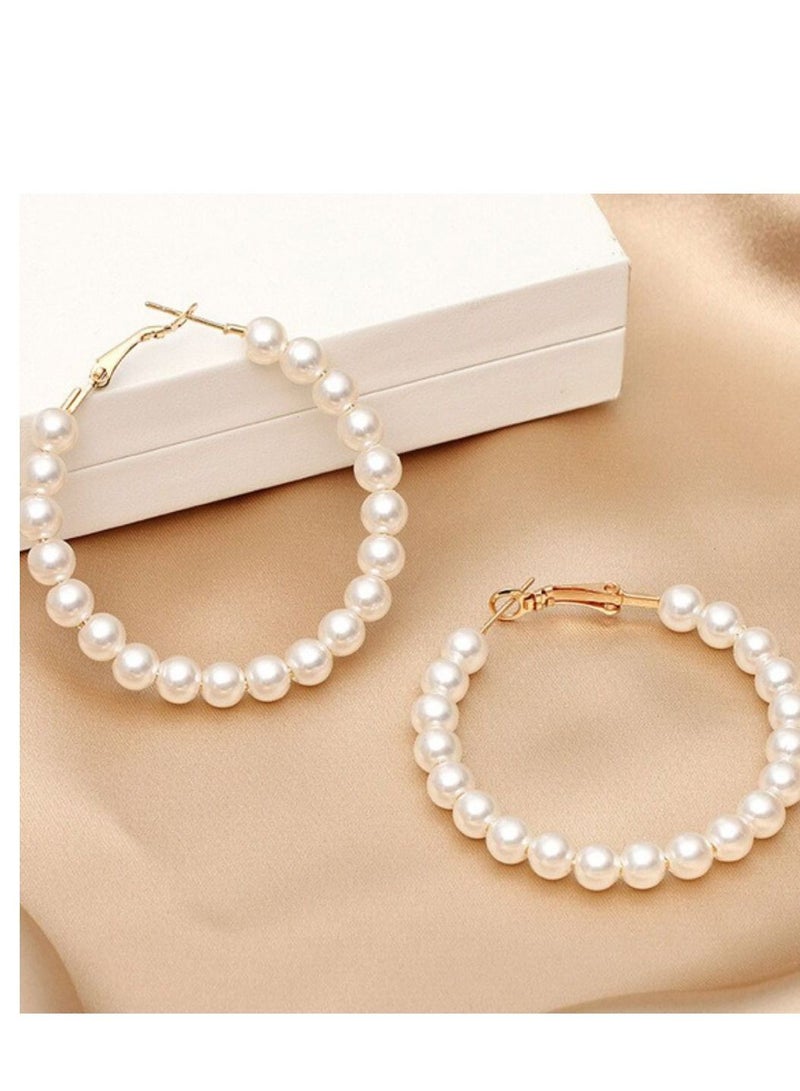 Pearl Decorative Party Wear Spherical Earrings Pair - Image 2