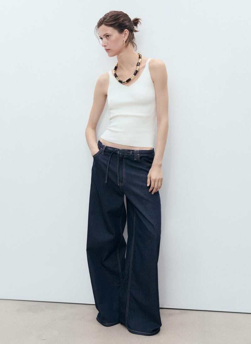MANGO V-Neck Knitted Top  - Image 1