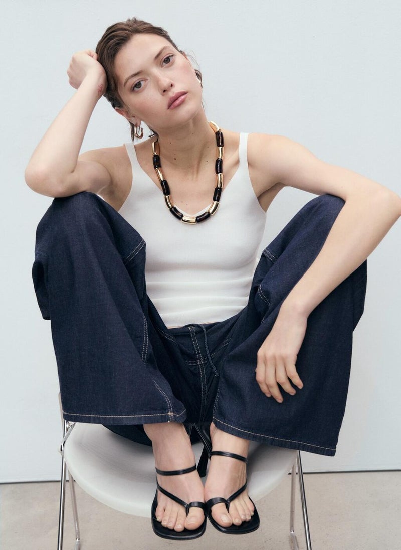 MANGO V-Neck Knitted Top  - Image 5