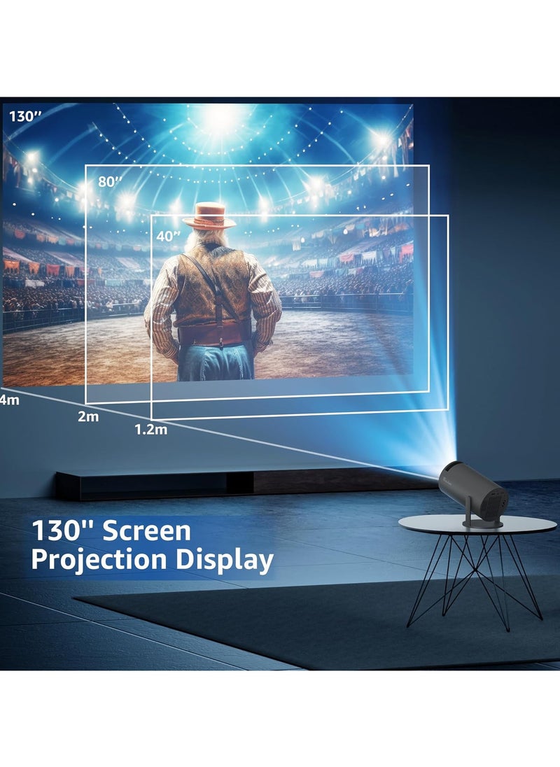 ماركة غير محددة جهاز عرض صغير - جهاز عرض ذكي محمول بدقة 1080 بكسل مع شبكة WiFi 5G وبلوتوث، 10000 لومن، تصحيح تلقائي للانحراف، صوت ممتاز بزاوية 360 درجة، جهاز عرض فيديو للسينما المنزلية والمكتب والاستخدام الخارجي  - Image 4