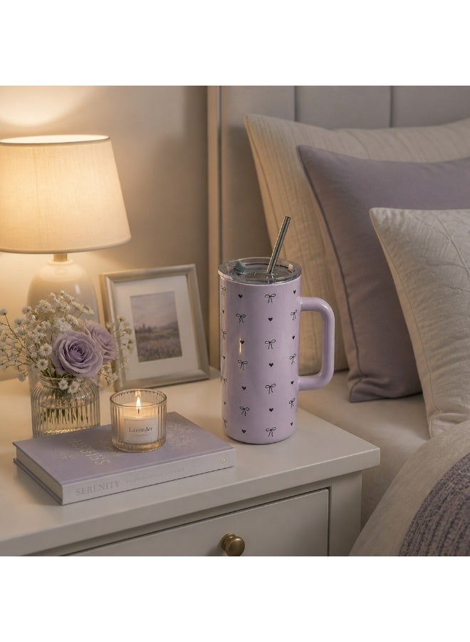 Charming Purple Sippy Cup with Gift Box – Elegant Bow Design, Perfect for Tea & Coffee Lovers - Image 5
