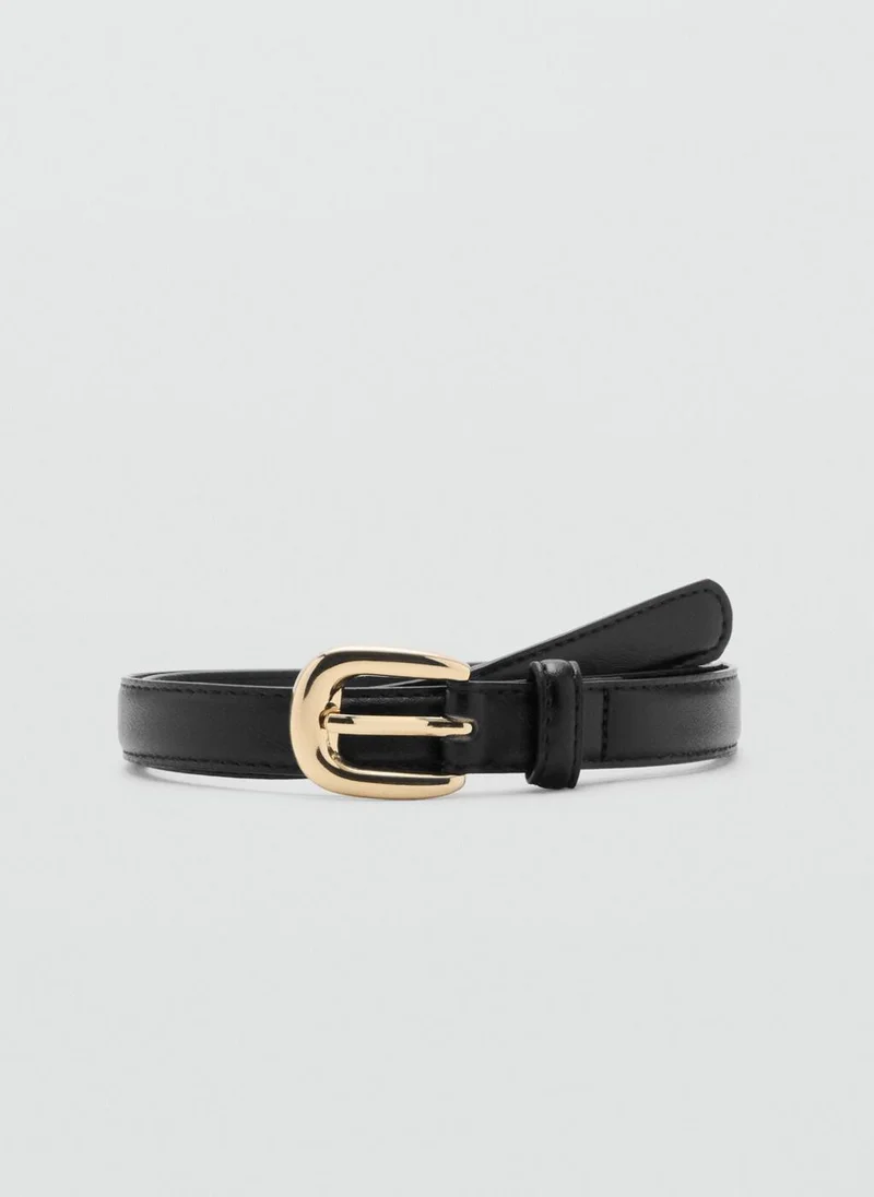 MANGO Thin Metal Buckle Belt