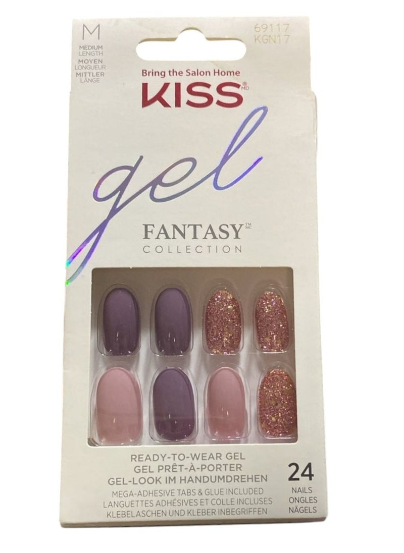 KISS - Gel Fantasy Collection 28 Nails KGN17C Size M - Image 1
