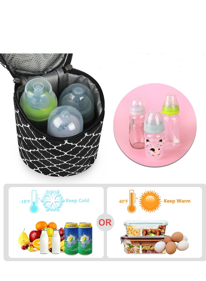 KASTWAVE Breastmilk Insulated Cooler Tote Bags, Insulated & Leak Proof Bottle Bag for Glass Baby Bottles & Food Containers, for Nursing Mom Daycare, Black - Image 2