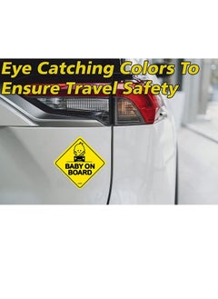 Rubik Baby on Board Car Sign Self Adhesive Sticker 1pc Reflective Kids Safety Warning Cute Design for Car Bumper Rear Window Universal Fit 12x12cm  - Image 2