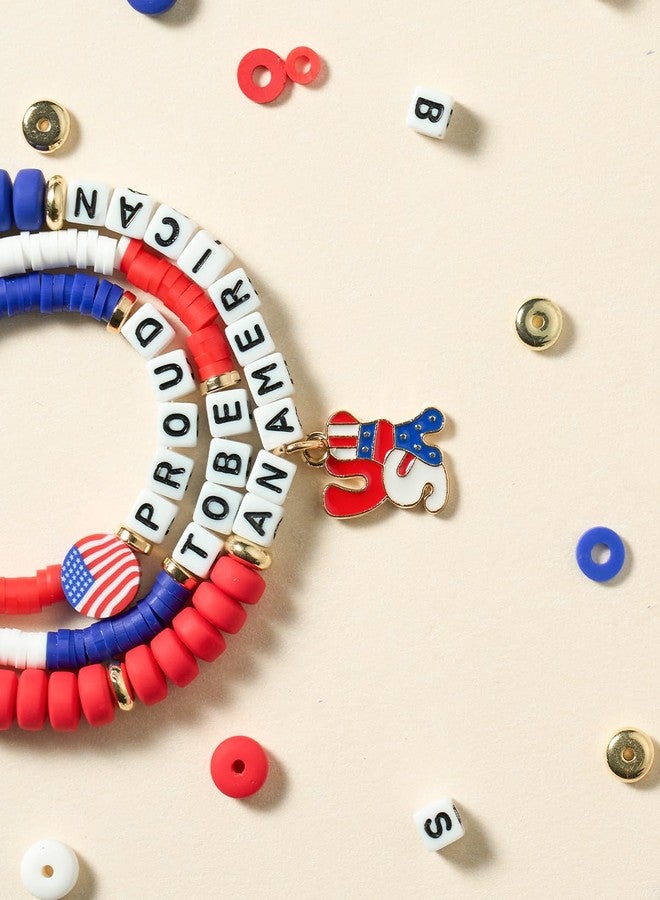 DoDoBeads 4th of July Bracelets, 3pcs Patriotic Bracelets Kit, 4th of July Bracelet for Women, Fun Accessory for Memorial Day, Veterans Day, Parades - Image 5