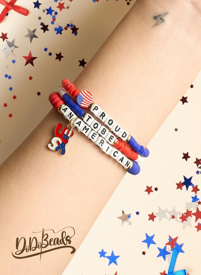 DoDoBeads 4th of July Bracelets, 3pcs Patriotic Bracelets Kit, 4th of July Bracelet for Women, Fun Accessory for Memorial Day, Veterans Day, Parades - Image 4