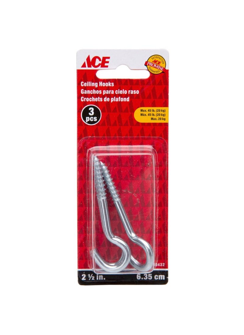 ACE ACE Ceiling Hooks 6.35cm 3Pcs 