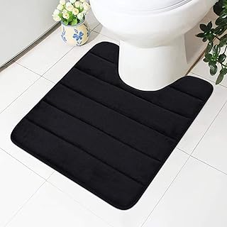 Buganda Memory Foam Contour Toilet Bath Rug, U-Shaped Non Slip Absorbent Thick Soft Washable Bathroom Rugs, Floor - Image 1