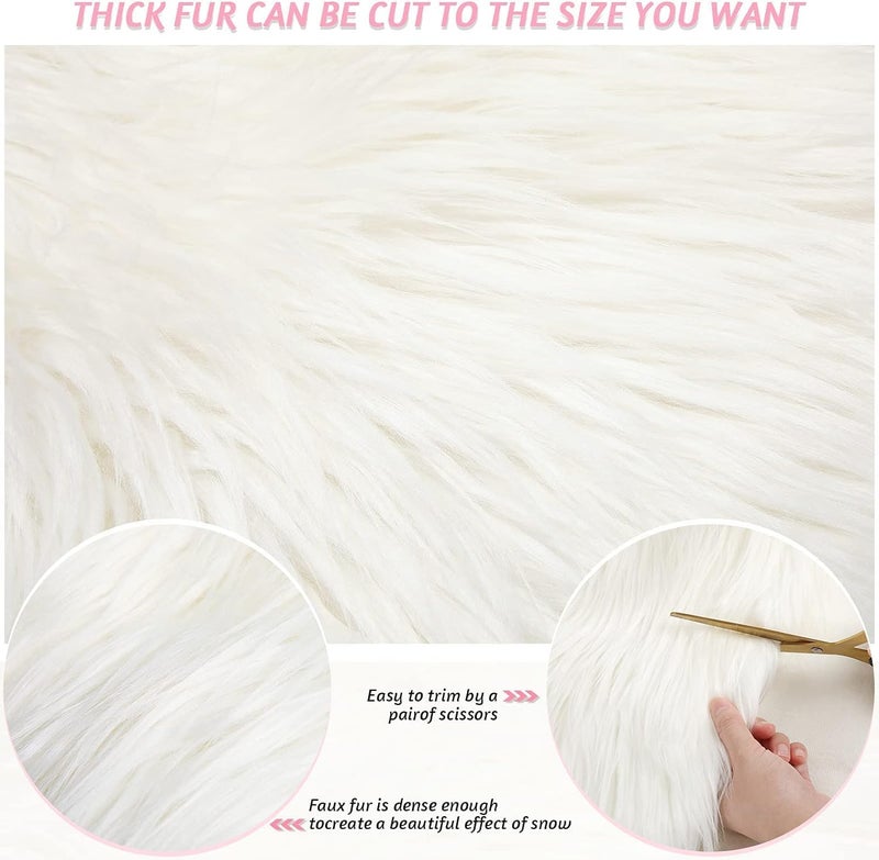 Cottonfry Sheepskin Faux Fur Fabric | Craft Supply, Costume, Decoration (31x60) (White) - Image 3