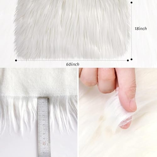 Cottonfry Sheepskin Faux Fur Fabric | Craft Supply, Costume, Decoration (31x60) (White) - Image 2