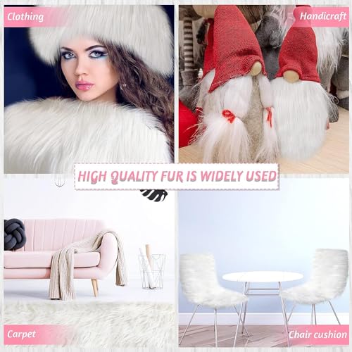Cottonfry Sheepskin Faux Fur Fabric | Craft Supply, Costume, Decoration (31x60) (White) - Image 4