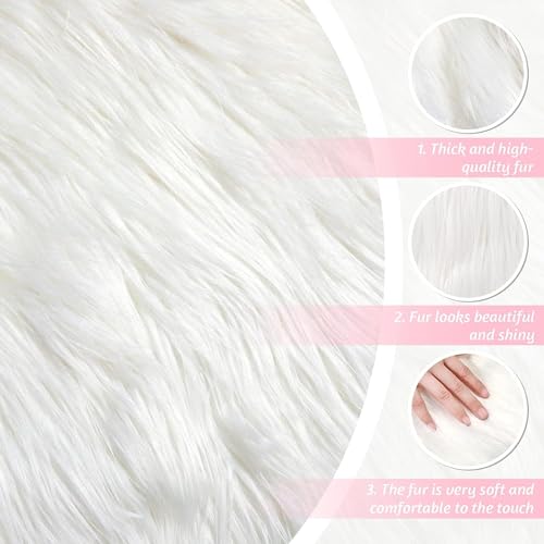 Cottonfry Sheepskin Faux Fur Fabric | Craft Supply, Costume, Decoration (31x60) (White) - Image 5