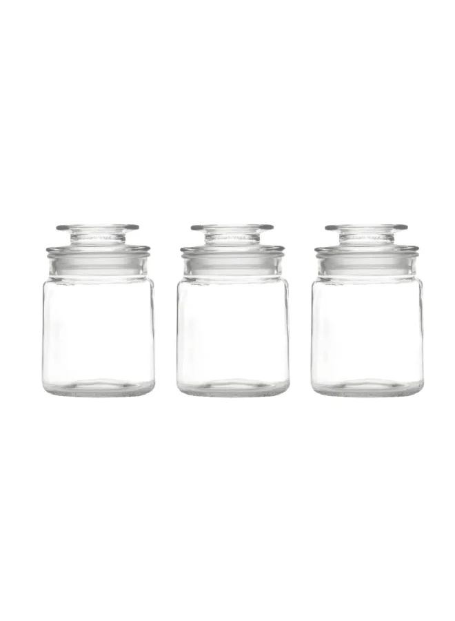 Bien Servi 3-Piece Airtight Durable Kitchen Glass Canister Set Clear 750 ml 51094