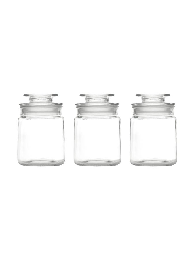 Bien Servi 3-Piece Airtight Durable Kitchen Glass Canister Set Clear 750 ml 51094  - Image 1
