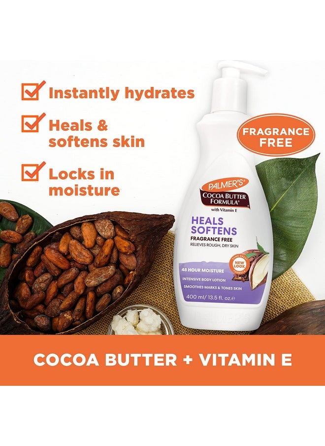 PALMER'S Cocoa Butter Formula Fragrance Free Lotion Pump Bottle, 13.5 Fl.Oz (Pack Of 3)  - Image 3