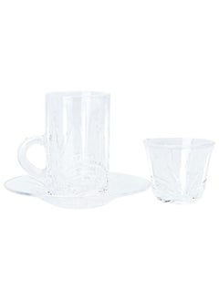 Serving Set (Pials + Cups) From Crystal 18 Pieces Transparent