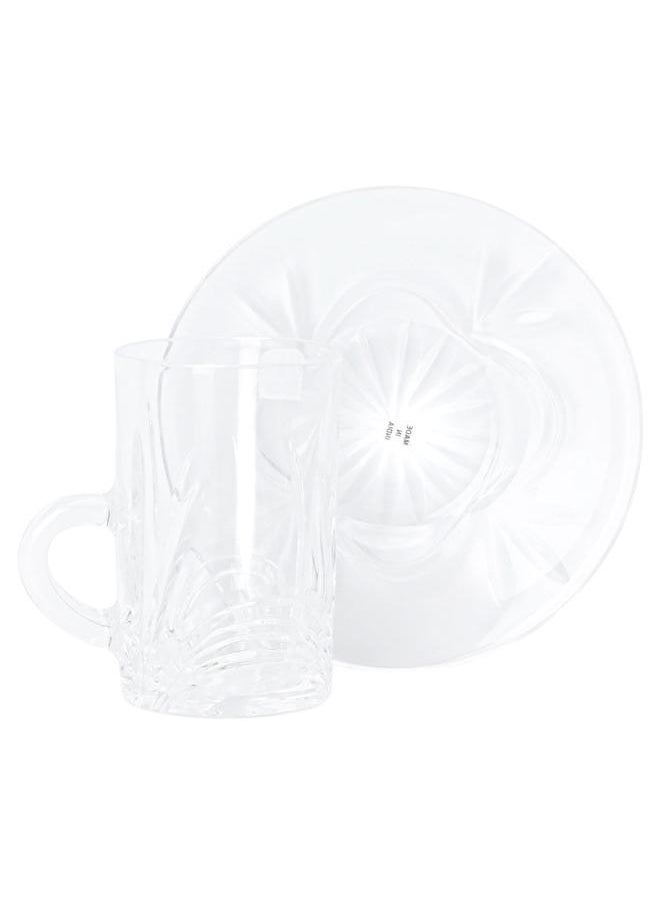 Alsaif - Serving Set (Pials + Cups) From Crystal 18 Pieces Transparent - Image 1