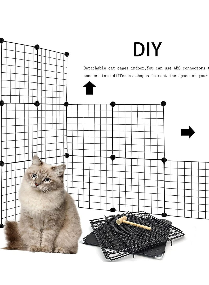 Generic 2 Tier Cat Cage Indoor Cat Enclosures Crate DIY Pet Playpen Detachable Dense Metal Wire Ferret Cage Indoor Cat Kennels for Kitten Puppy Bunny Exercise  - Image 4