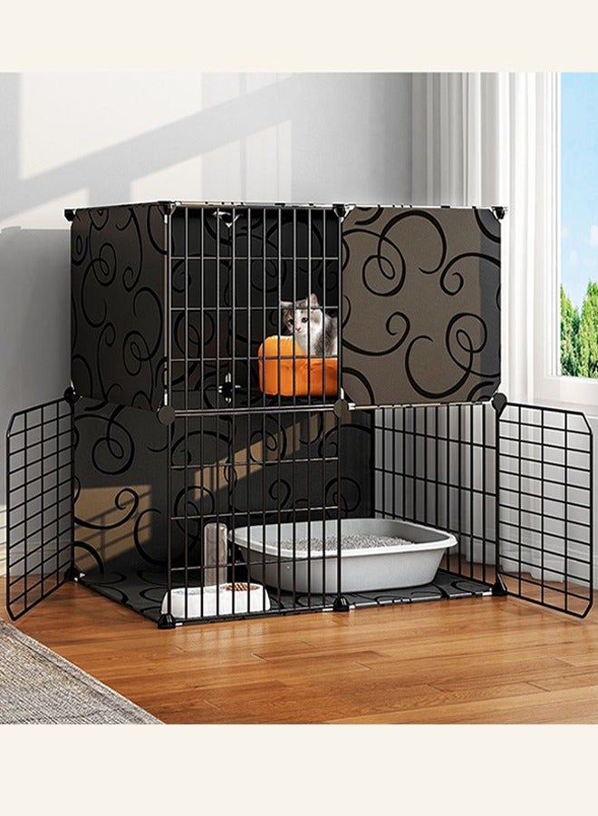 Generic 2 Tier Cat Cage Indoor Cat Enclosures Crate DIY Pet Playpen Detachable Dense Metal Wire Ferret Cage Indoor Cat Kennels for Kitten Puppy Bunny Exercise  - Image 1