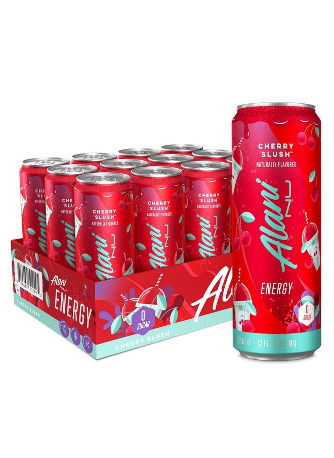 Alani Nu Alani Nu CHERRY SLUSH Sugar Free, Low Calorie Energy Drinks | 200mg Caffeine | Antioxidants | Biotin, B Vitamins | Zero Sugar | 15 Calories or Less | 12 Oz Cans | 12 Count 