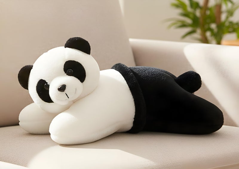 Tickles Panda Soft Stuffed Plush Animal Bolster Pillow Cushion for Kids Boys & Girls Birthday Gift (Size: 40 cm Color: Black & White) - Image 1