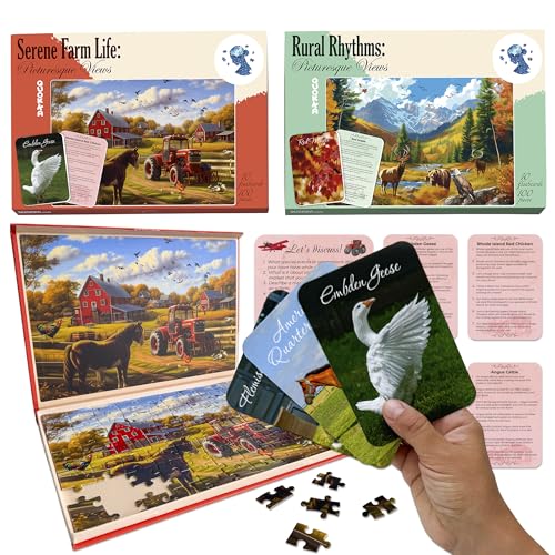 QUOKKA 100 Piece Dementia Puzzles for Elderly Large Piece Activities Products for Seniors 3 Alzheimers Jigsaw Puzzle Games for Adults Picturesque Views Cognitive Gifts for Men and Women - Image 1