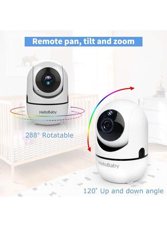 Hellobaby Video Baby Monitor with 3.2" Color LCD Screen, Remote Pan-Tilt-Zoom Camera, Infrared Night Vision, Temperature Display, Two-Way Audio, Lullabies & Wall Mount Kit - Image 3