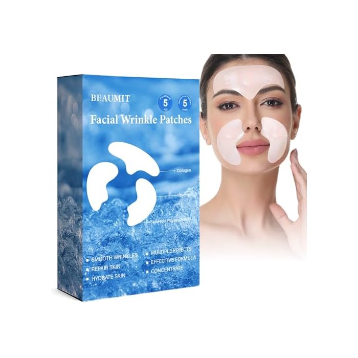 Okela Forehead Wrinkle Patches & Smile Line Patches Overnight, Hydrogel Smoothing Patches Skin Care Gifts for Fine Lines, Deep Line and Firming
