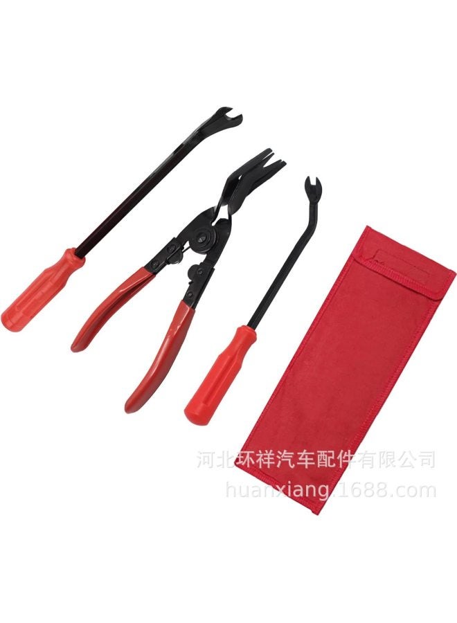 Light-on Pliers 3-piece Set Of Push-down Rubber Buckle Removal Pliers Rivet Door Panel Buckle Screwdriver 6-inch Car Buckle Removal And Assembly Tool