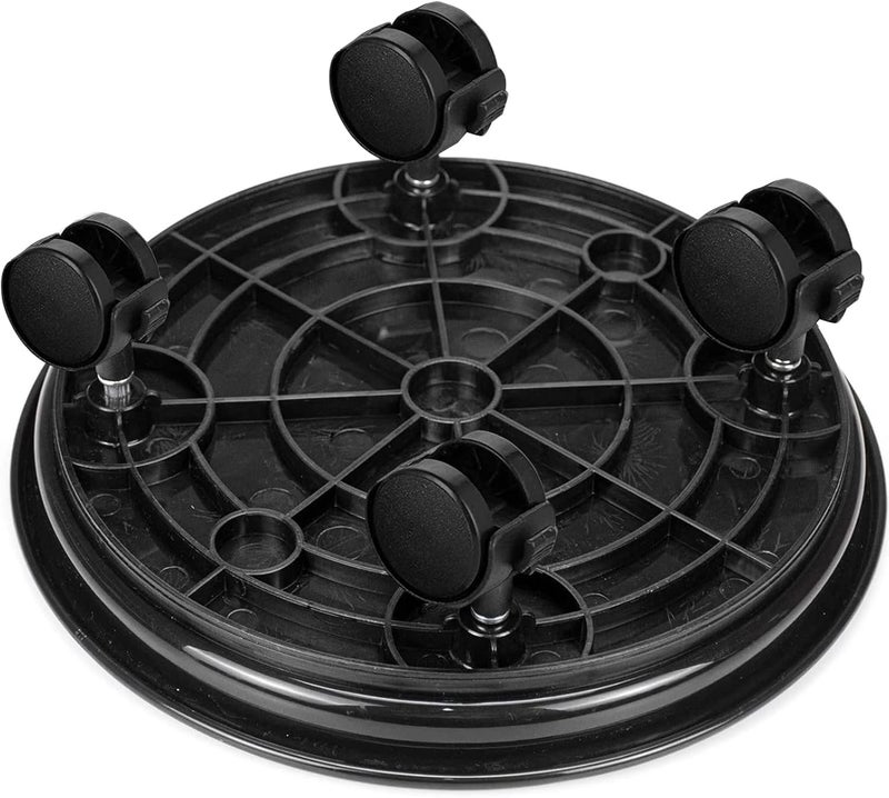 Fasmov 3 Pcs Plant Pallet Caddy Plant Stand Round Flower Pot Mover, Plant Pot Pallet Dolly Caster with Universal Wheels (Black) - Image 3