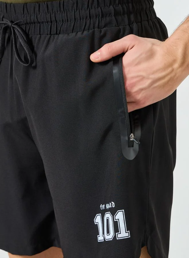 Styli  Men Black Regular Fit Shorts for Men | Best Price UAE