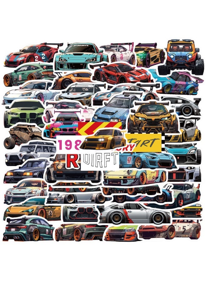 NIBEMINENT 50 Pcs Modified Car Deco Kit Waterproof Stickers, High Definition Printing Bright Colors, Suitable for Laptop Skateboard Luggage Water Bottle Guitar DIY - Image 2