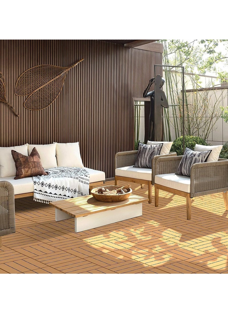 LINGWEI - LINGWEI 10pcs Premium Interlocking Deck Tiles – Weatherproof, Non-Slip Patio and Balcony Flooring, DIY Installation, Durable Plastic Composite - Image 1