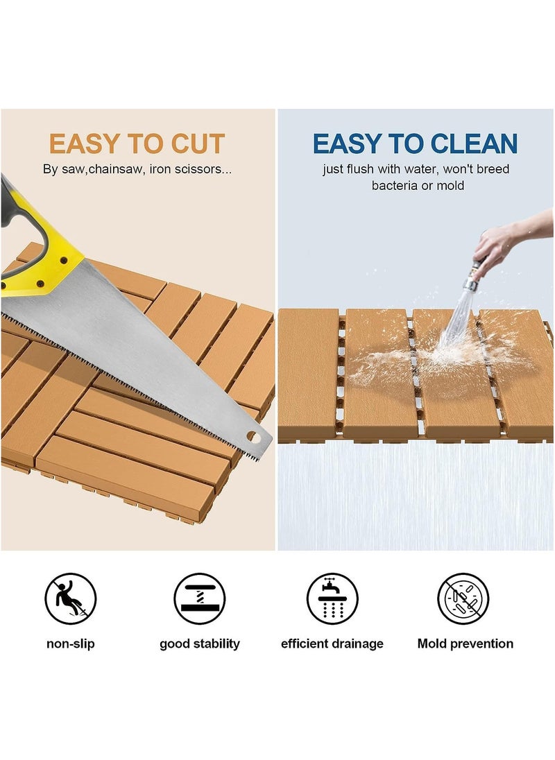 LINGWEI - LINGWEI 10pcs Premium Interlocking Deck Tiles – Weatherproof, Non-Slip Patio and Balcony Flooring, DIY Installation, Durable Plastic Composite - Image 1