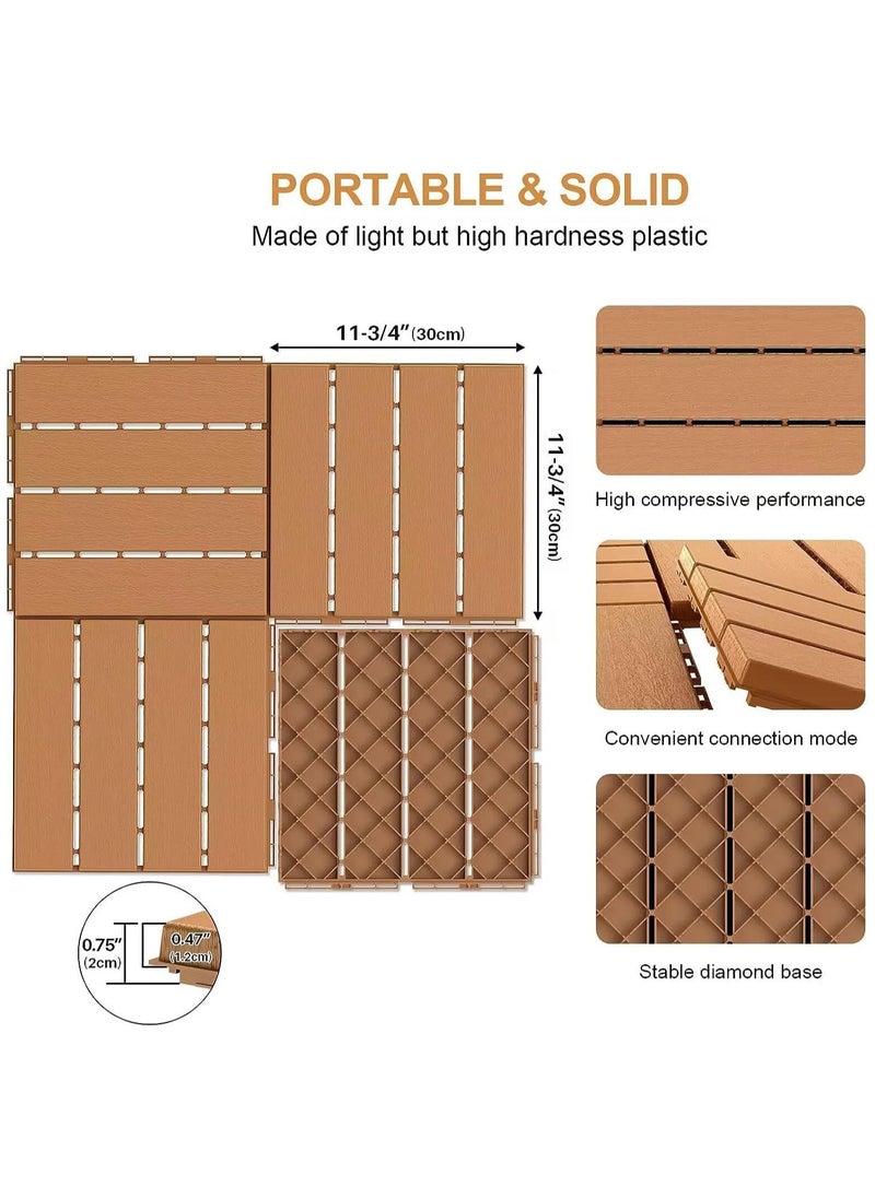 LINGWEI - LINGWEI 10pcs Premium Interlocking Deck Tiles – Weatherproof, Non-Slip Patio and Balcony Flooring, DIY Installation, Durable Plastic Composite - Image 1