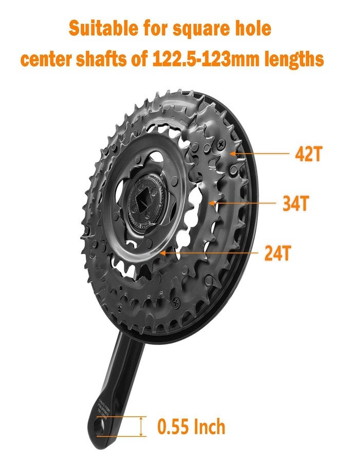 Relwears Bike Crankset FC-TY301 42-34-24T for 3x6/7/8 Speed Gears Square Taper Set 170MM Crank Arm for Mountain Bike - Image 3