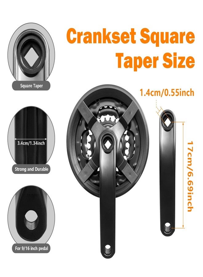 Relwears Bike Crankset FC-TY301 42-34-24T for 3x6/7/8 Speed Gears Square Taper Set 170MM Crank Arm for Mountain Bike - Image 2