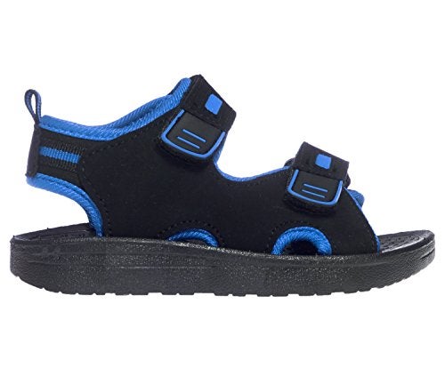 Skysole Boys Double Adjustable Strap Lightweight Sandals (See More Colors and Sizes), Black/Royal, 5-6 Toddler - Image 4