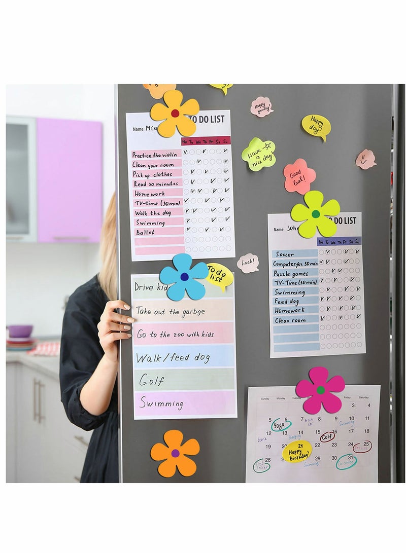Car Magnet Decorations Magnetic Flower Decals Fridge Magnets 60s Multi Color Cutout for Home Wall Whiteboard Refrigerator 24 Pieces - Image 5