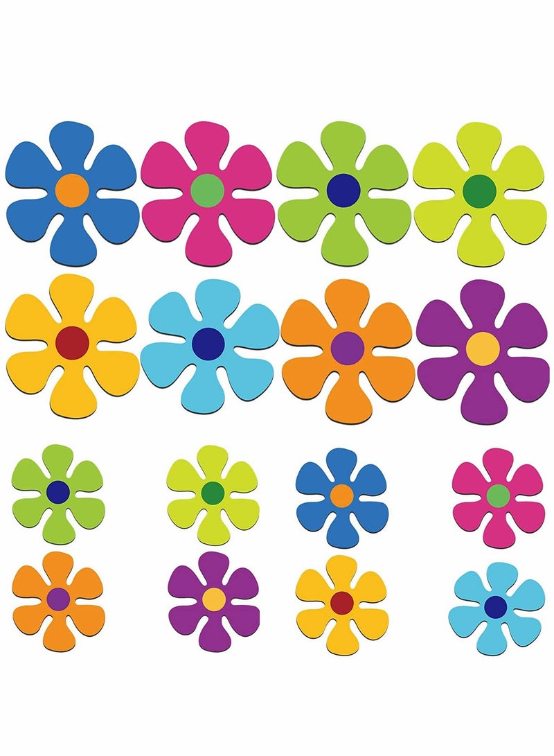 Car Magnet Decorations Magnetic Flower Decals Fridge Magnets 60s Multi Color Cutout for Home Wall Whiteboard Refrigerator 24 Pieces - Image 1