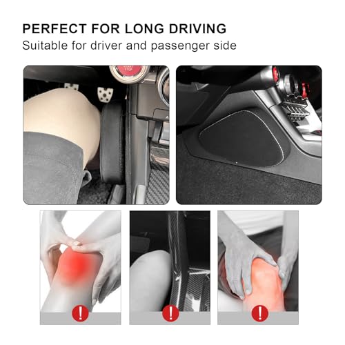 KUNGKIC for Toyota GR86 Subaru BRZ 2022 2023 2024 2025 Soft Knee Cushion Car Knee Leg Pillow Pad for Driver Seat & Passenger Seat Automotive Interior Accessories 9002 Color Italian Suede - Image 4