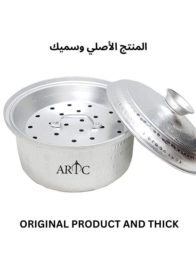 ARTC - ARTC Aluminum Basrai Mandi And Biryani Cooking Pot With Lid And Grill Net 36cm Silver - Image 1