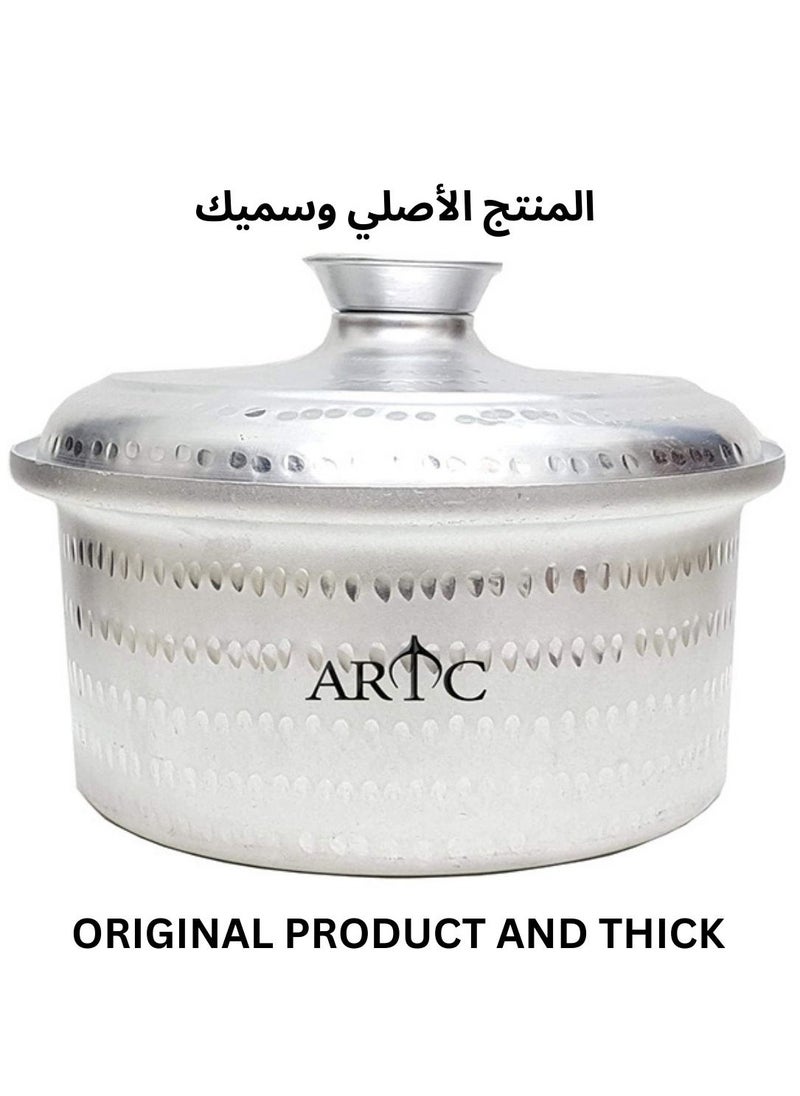 ARTC - ARTC Aluminum Basrai Mandi And Biryani Cooking Pot With Lid And Grill Net 36cm Silver - Image 1