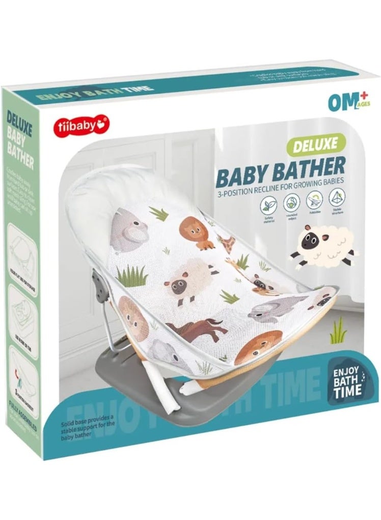 Tiibaby Deluxe Baby Bather, 3-Position Recline, 0+ Months  - Image 4