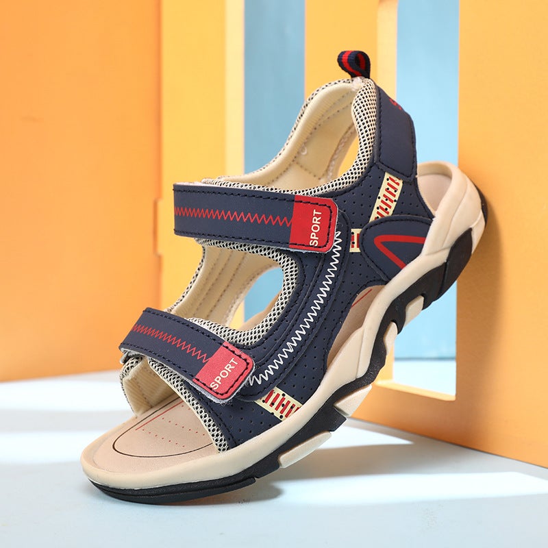 Boys Sandals 2021 Children'S Shoes Soft Sole Handsome Middle-Aged And Primary School Korean Casual Beach Shoes - Image 2
