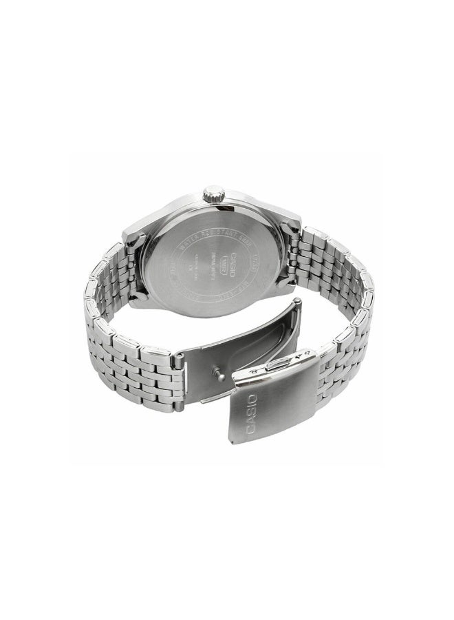 Casio MTP-E340D-7AVDF Men’s Analog Watch – White Dial, Silver Stainless-Steel Bracelet, Dual Sub-Dial Classic Design - Image 4